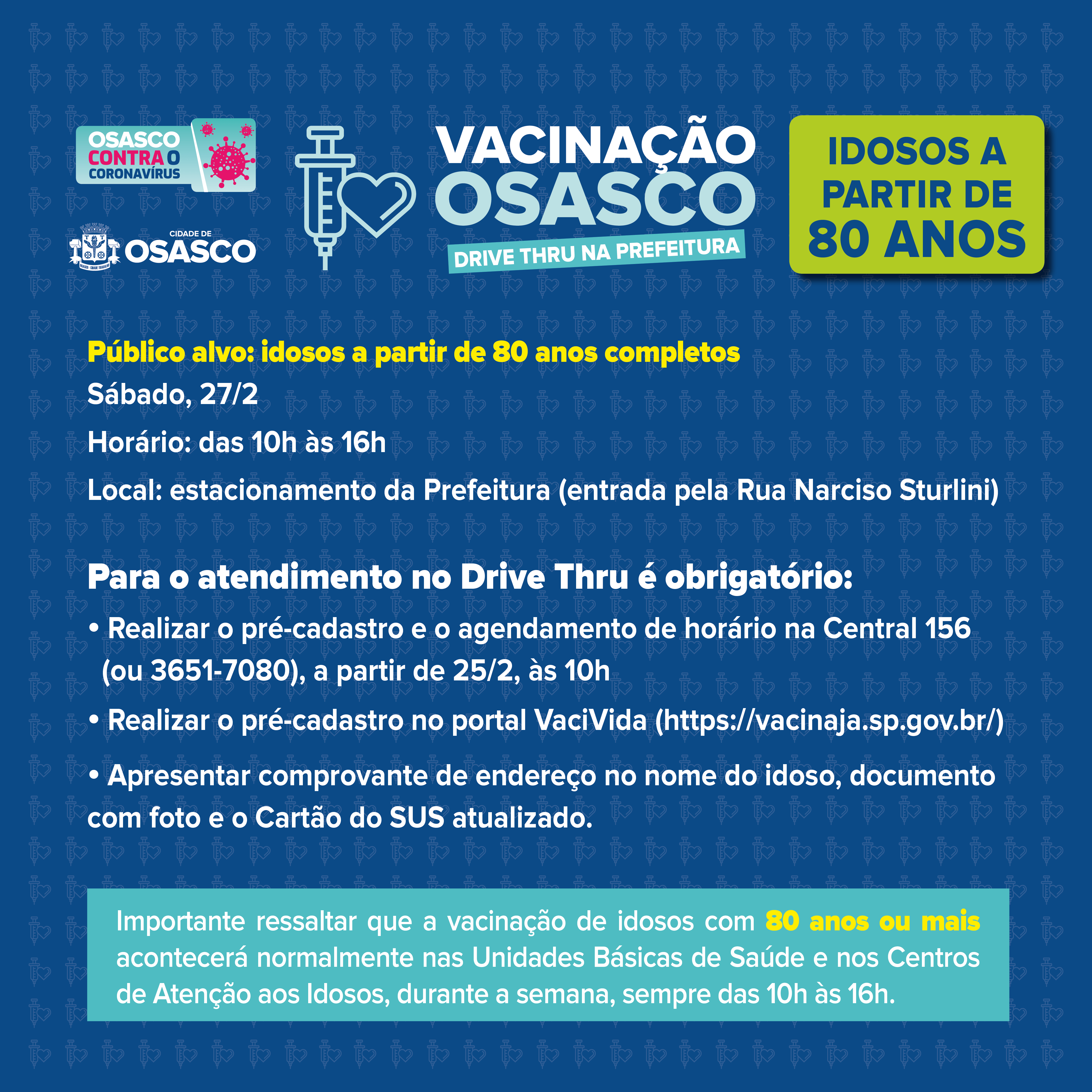 Osasco antecipa vacinação de idosos com 80 anos ou mais