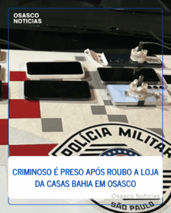 Criminoso é preso após roubo a loja da Casas Bahia em Osasco