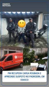PM recupera carga roubada e apreende suspeito no Padroeira, em Osasco