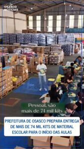 Prefeitura de Osasco prepara entrega de mais de 74 mil kits de material escolar para o início das aulas