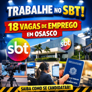 Trabalhe no SBT: emissora tem 18 vagas de emprego abertas em osasco