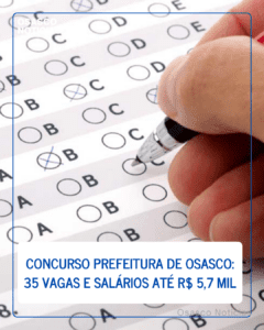 Concurso Prefeitura de Osasco 2026: 35 Vagas e Salários até R$ 5,7 mil