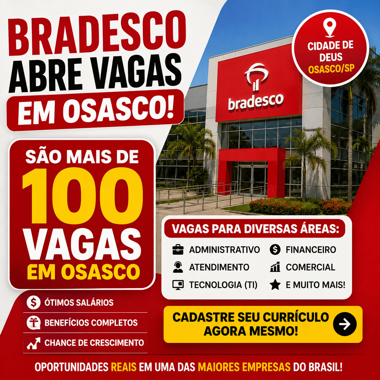 BRADESCO ABRE VAGAS EM OSASCO