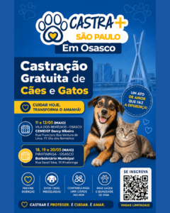 Castração Gratuita em Osasco: Programa Castra+ São Paulo Abre Inscrições para Maio; Veja Locais