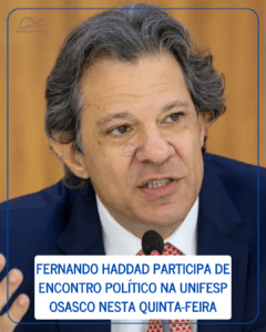 Fernando Haddad participa de encontro político na Unifesp Osasco nesta quinta-feira