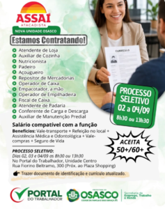 Assaí Atacadista abre vagas para nova unidade em Osasco; seleção acontece nesta semana